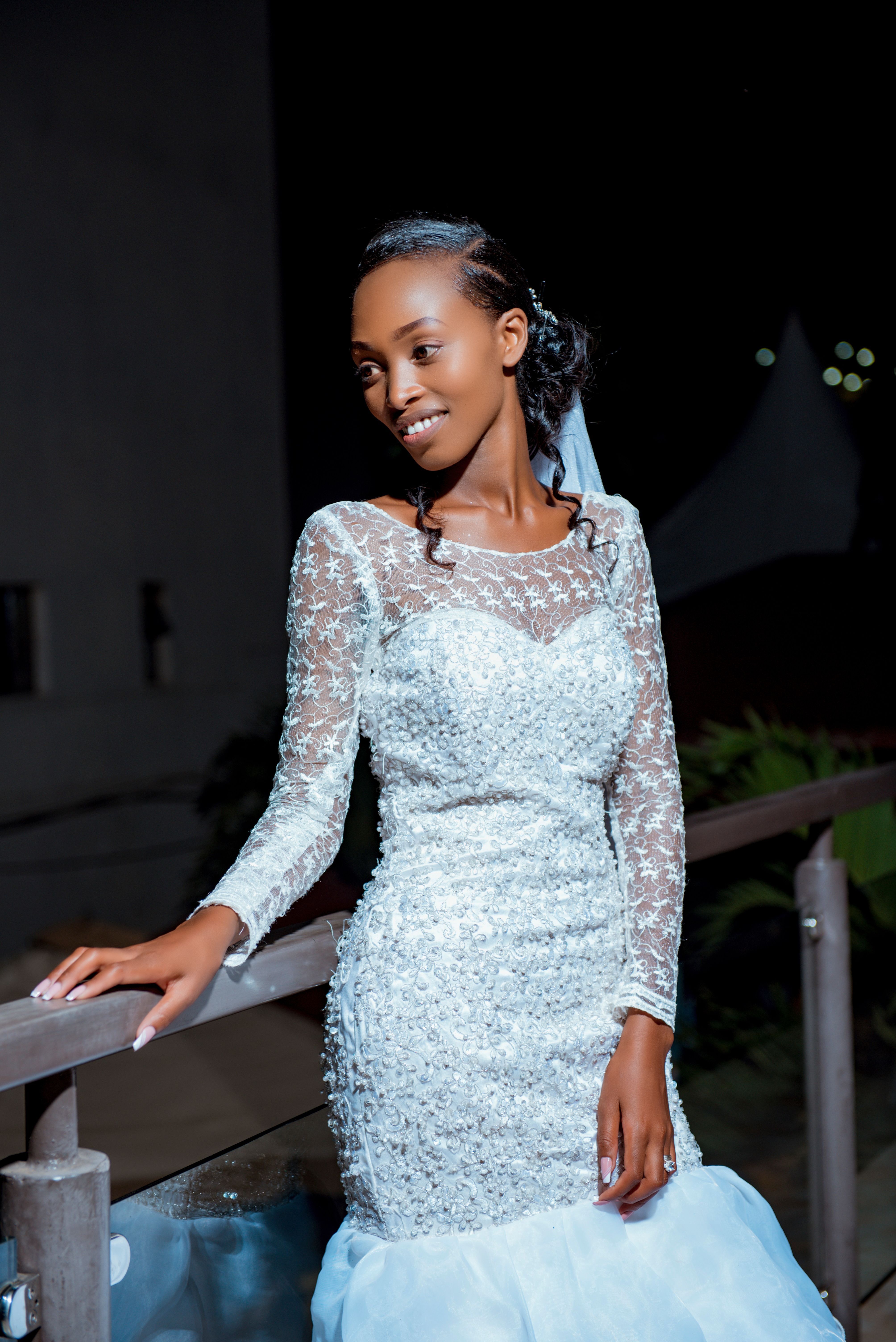 Smiling Bride Posing in Wedding Dress · Free Stock Photo