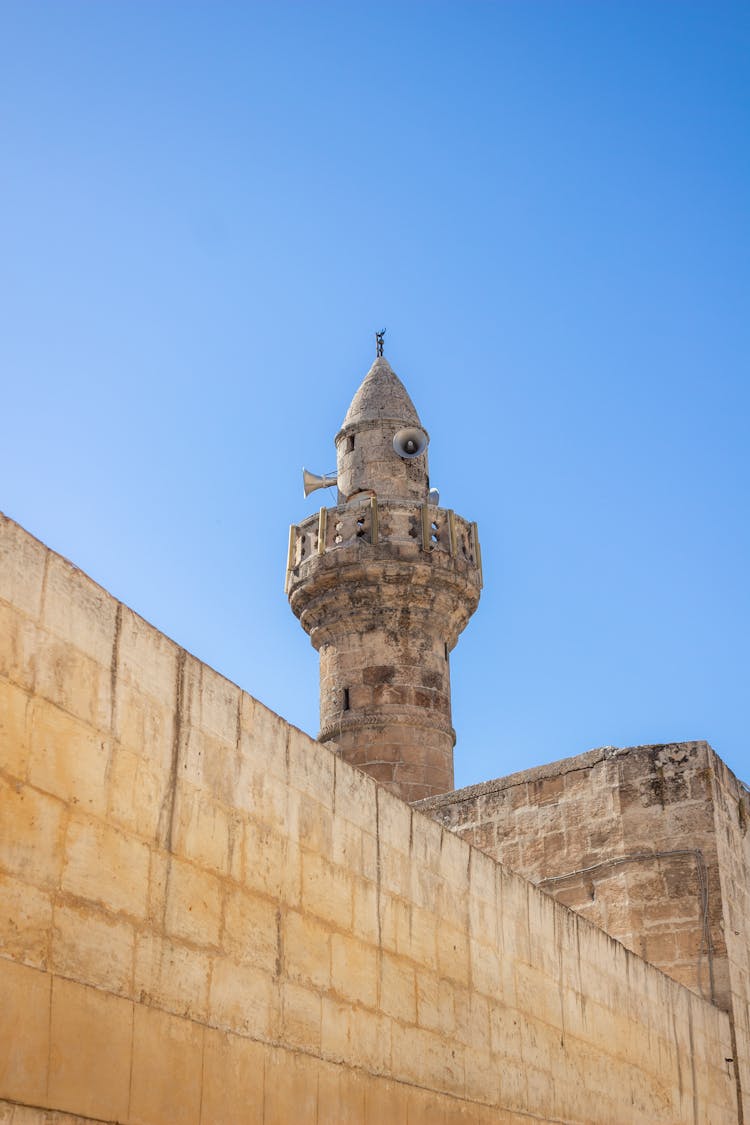 Minaret Of Caliph Omar Mosque In Jerusalem