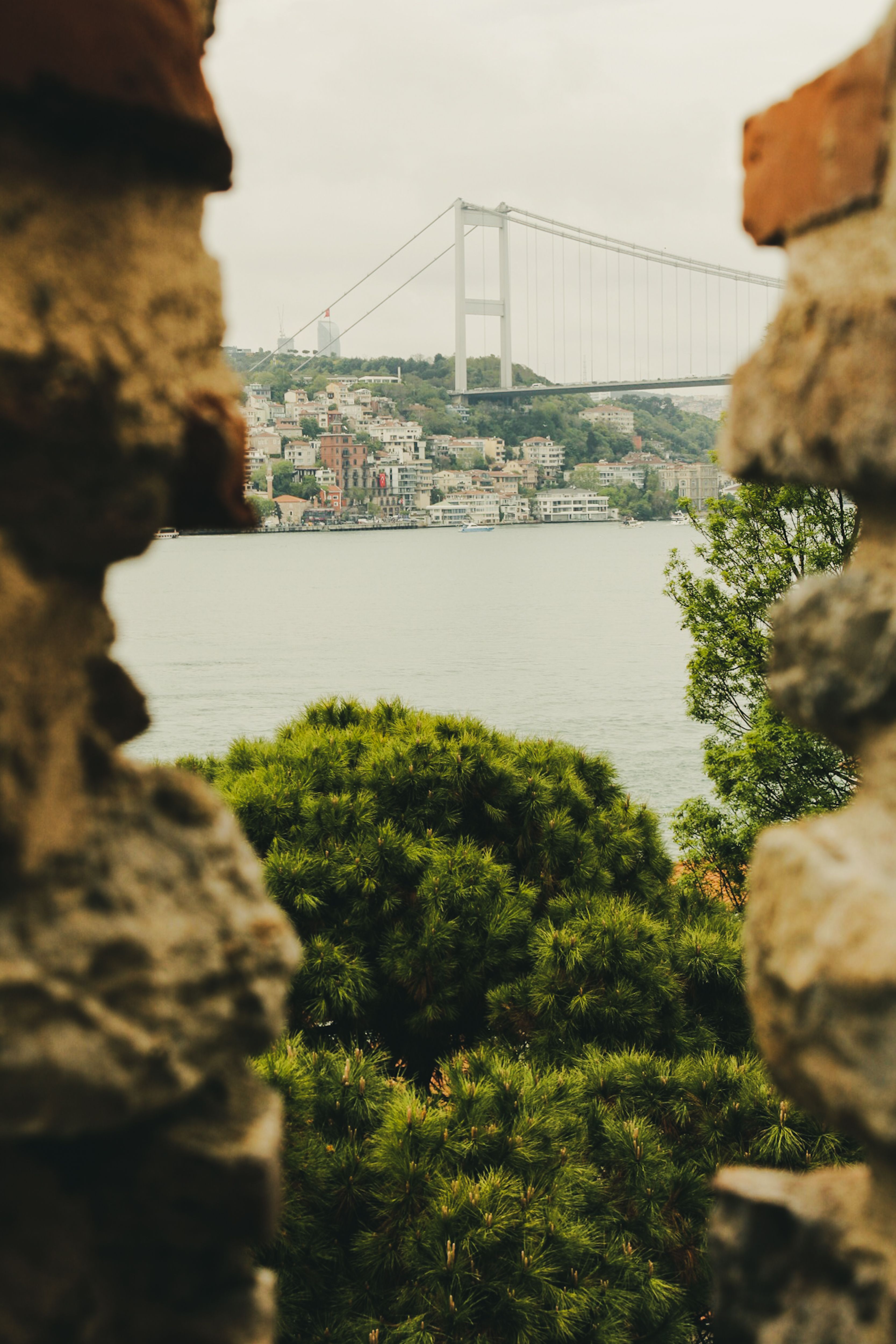 Bridge in Istanbul behind Rocks · Free Stock Photo