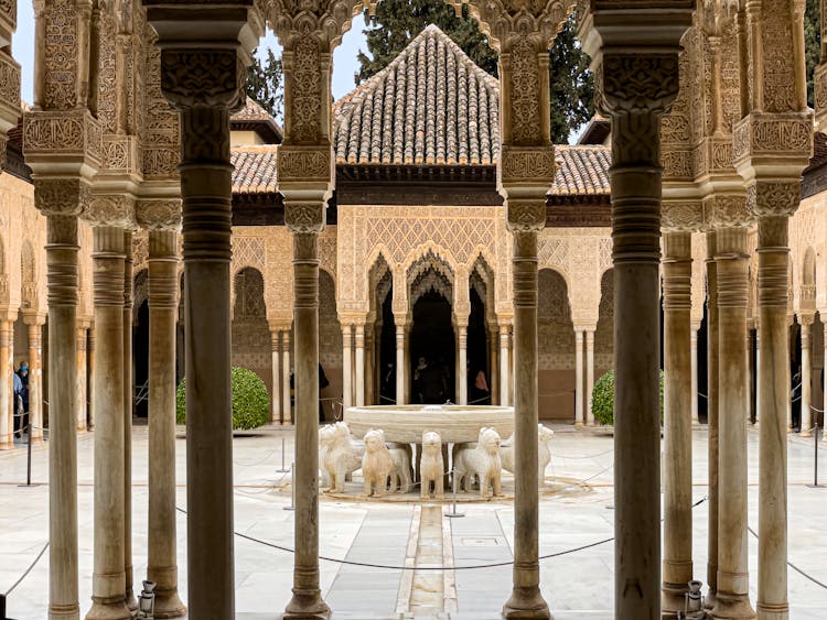 Patio De Los Leones In Granada