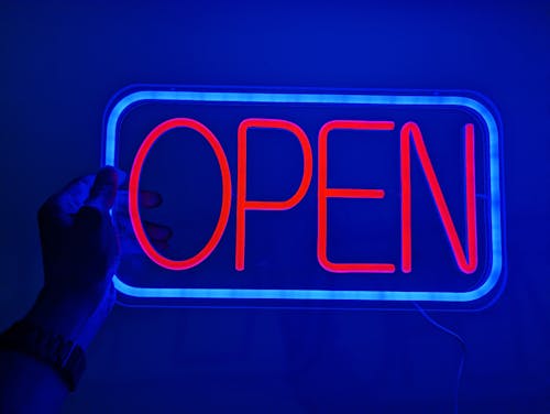 Free Open Neon Sign Stock Photo