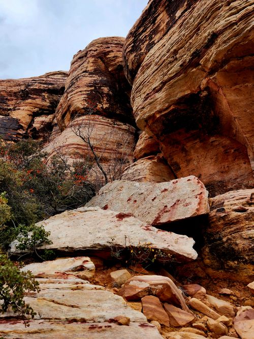 Free Dramatic sandstone formations in Red Rock Canyon showcase nature's artistry. Stock Photo