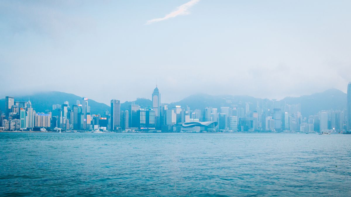 Hong Kong cityscape with harbour and skyline