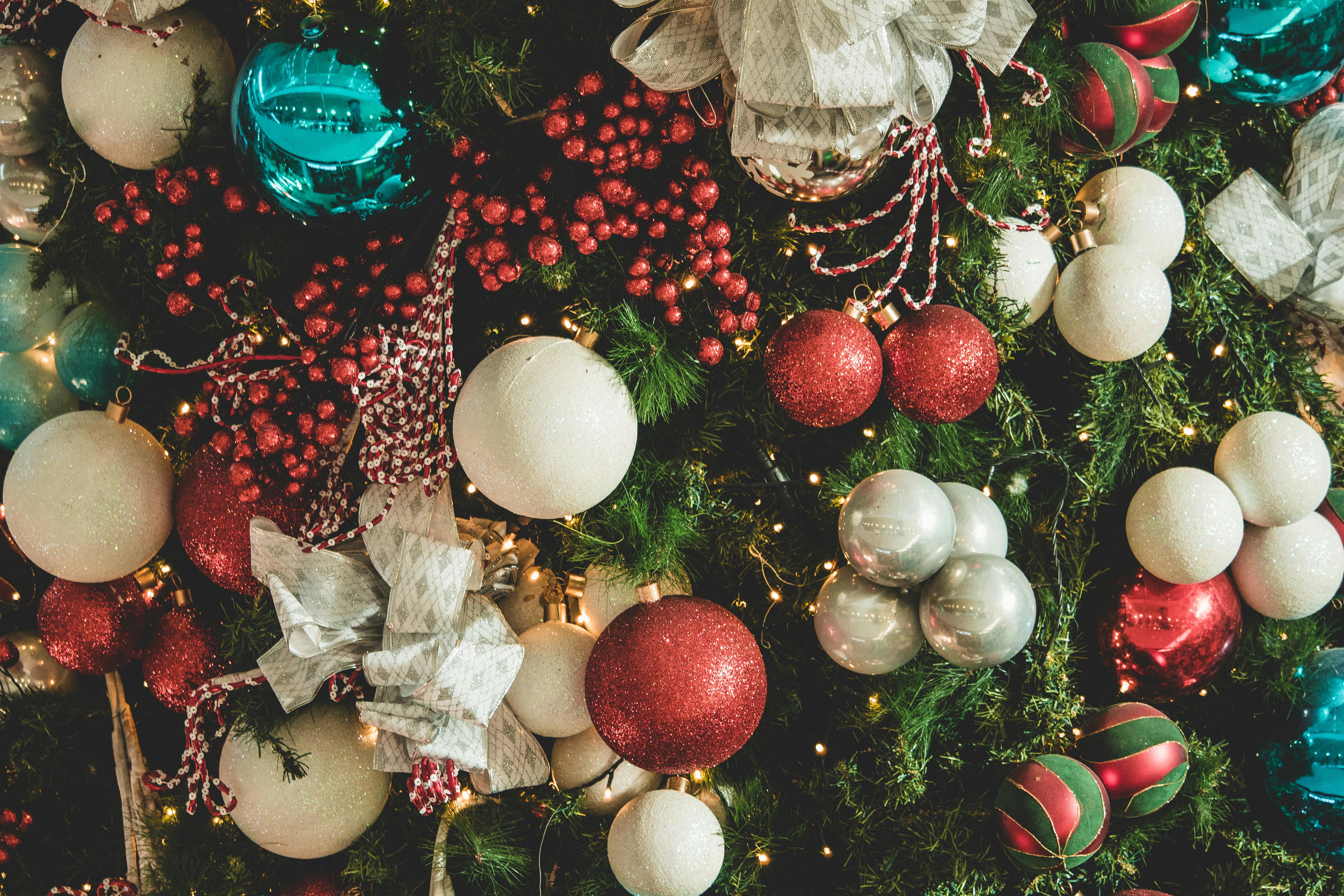 baubles on christmas tree