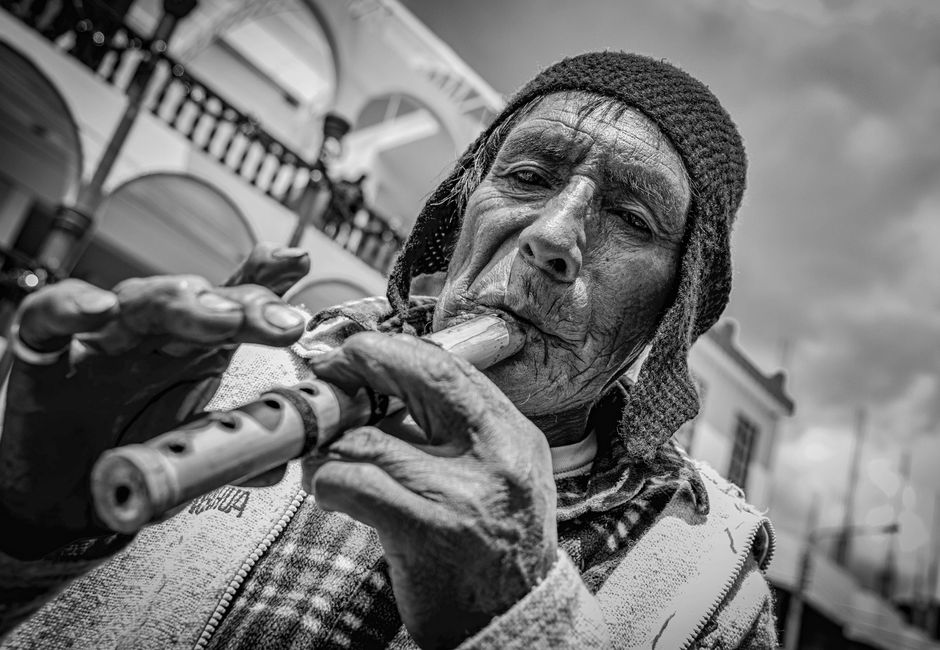 Quena Flute Playing