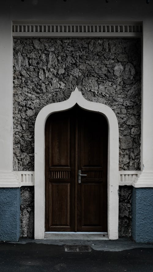 Entrance in Stone Wall in Building