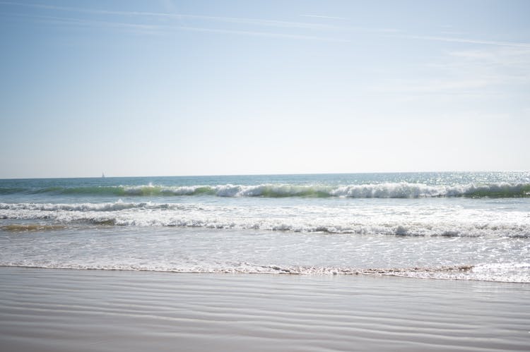 Waves Washing Onto Beach