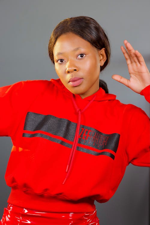 Woman in Red Hoodie