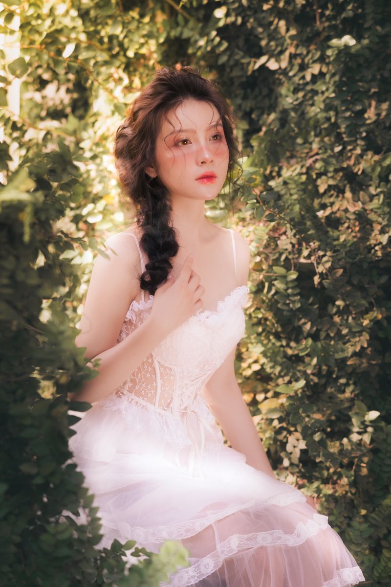 Bride portrait in a forest setting