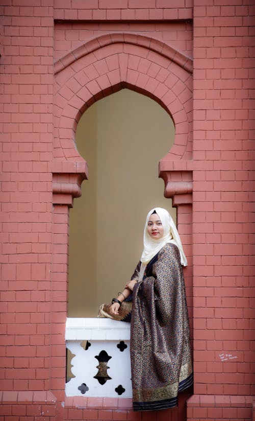 Young Woman Wearing Elegant Traditional Clothing 