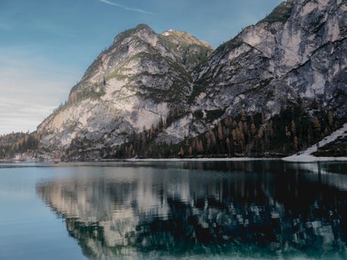 Mountains Mirroring in Lake