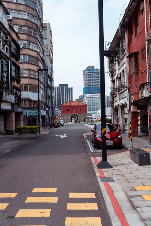 Narrow Street Leading to the Taipei North Gate in Taiwan