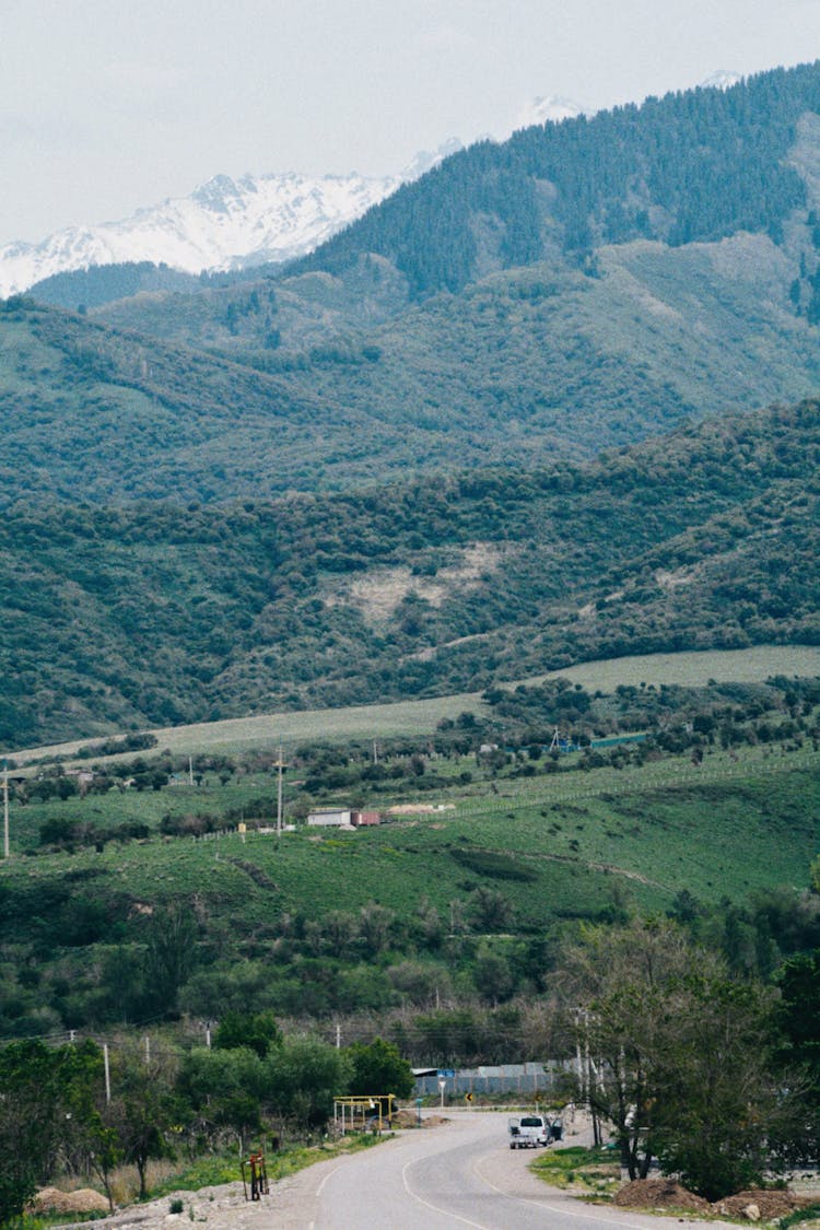 Road And Hill In Countryside