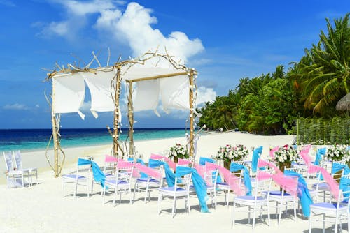бесплатная Свадебный Дизайн на пляже Стоковое фото