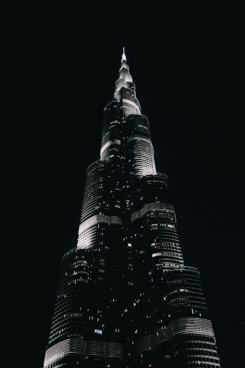 Foto d'estoc gratuïta de blanc i negre, burj khalifa, dubai