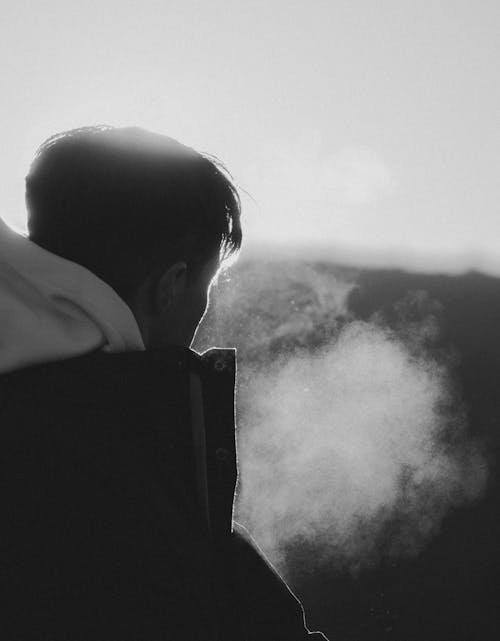 Man and a White Smoke 