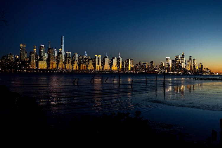 Sea Coast Of Manhattan At Sunset