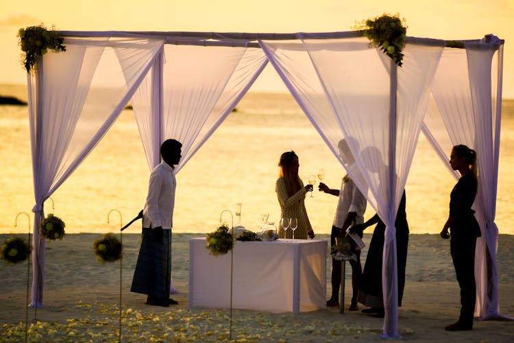 Beach Wedding During Sunset