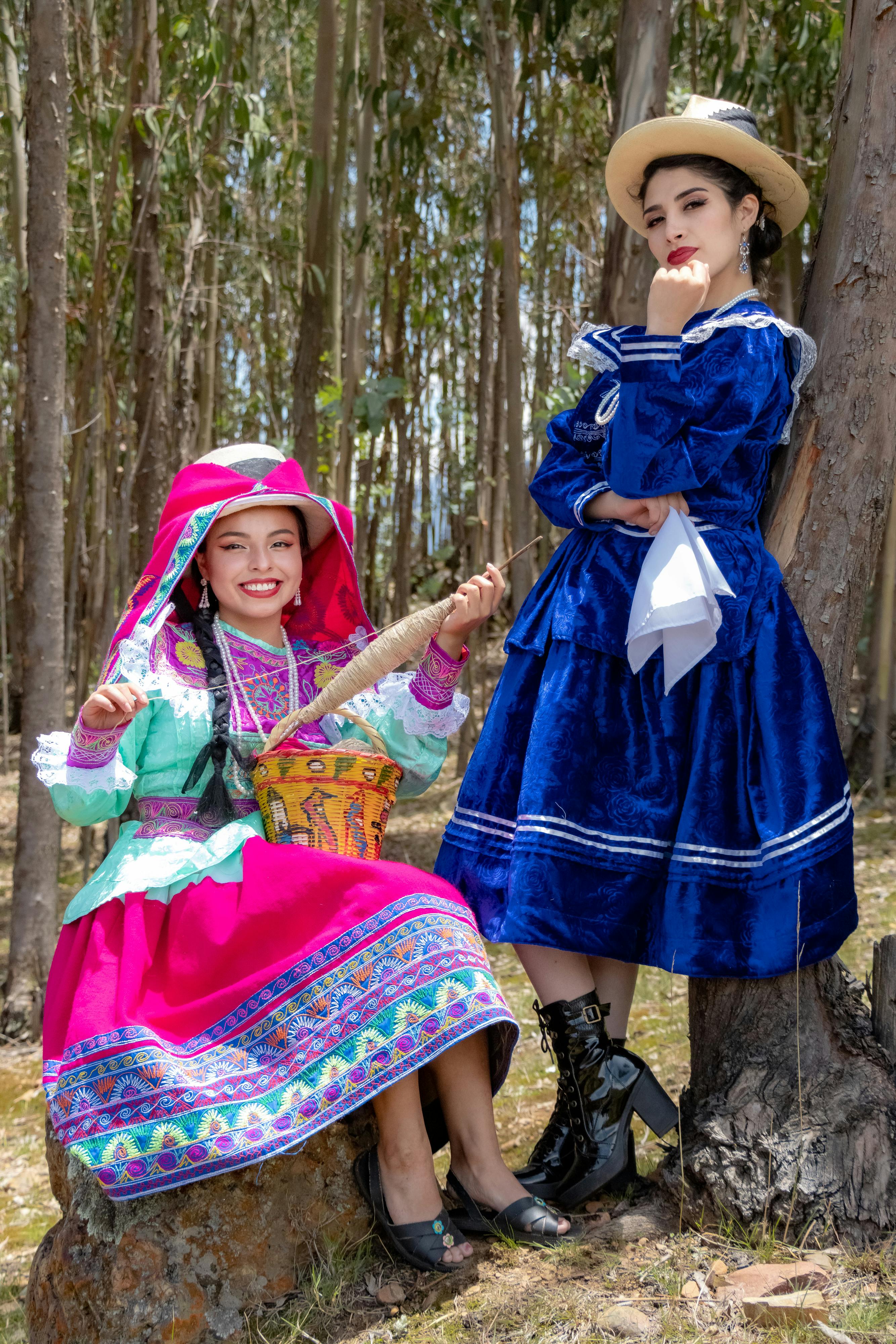 young women in folklore dresses