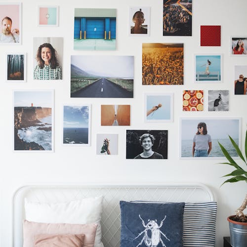 gallery wall made out of photo prints