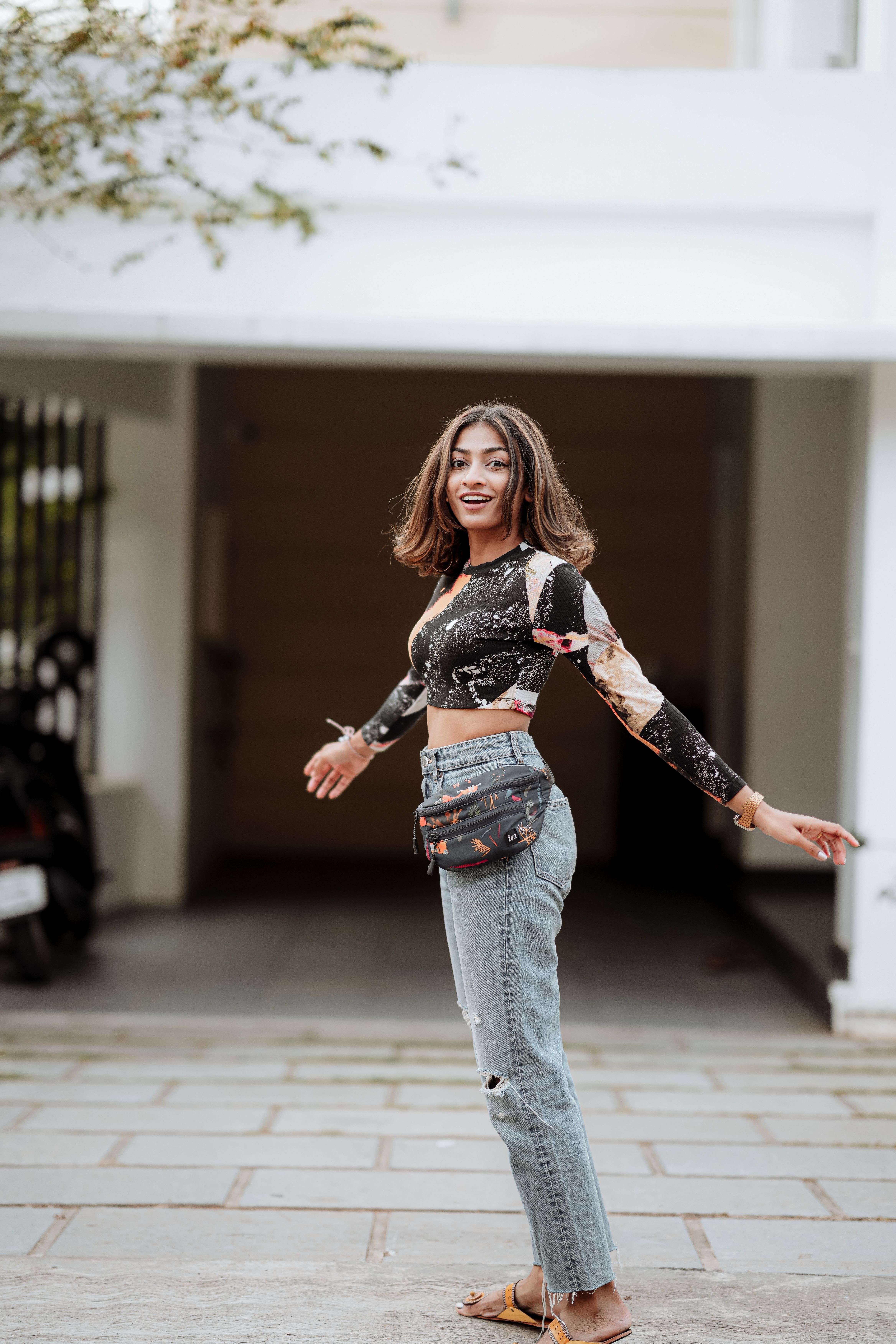 Cropped Bege Estampado