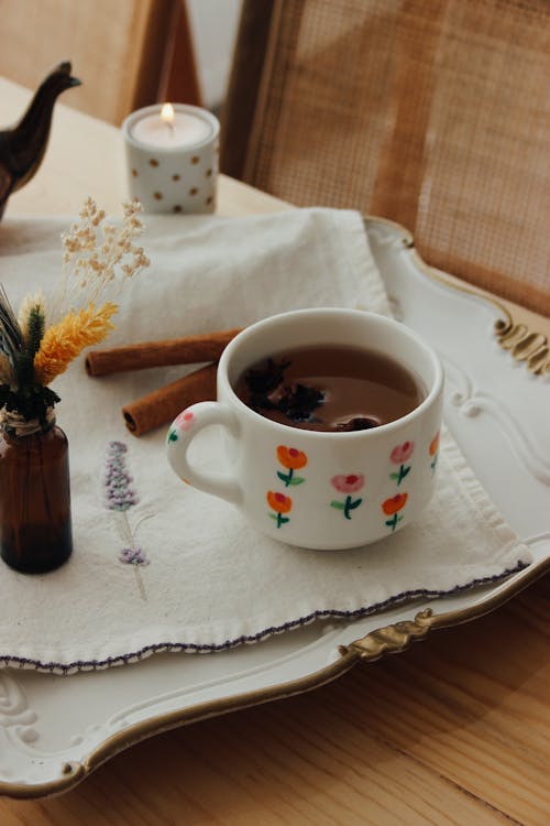 Základová fotografie zdarma na téma čaj, hrnek, květiny
