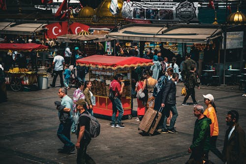 Stalls at Bazaar on Street in Istanbul, Turkey