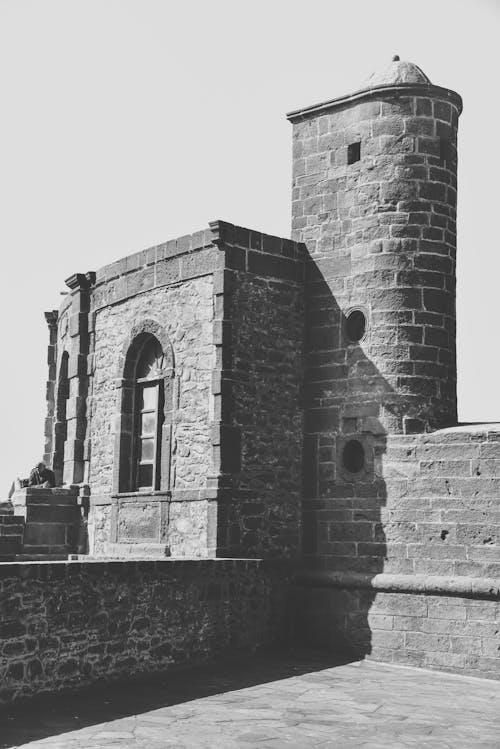 Free Black and White Photo of a Castle Tower  Stock Photo