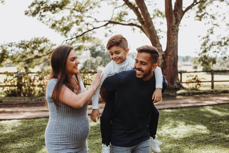 Serene Family In Park