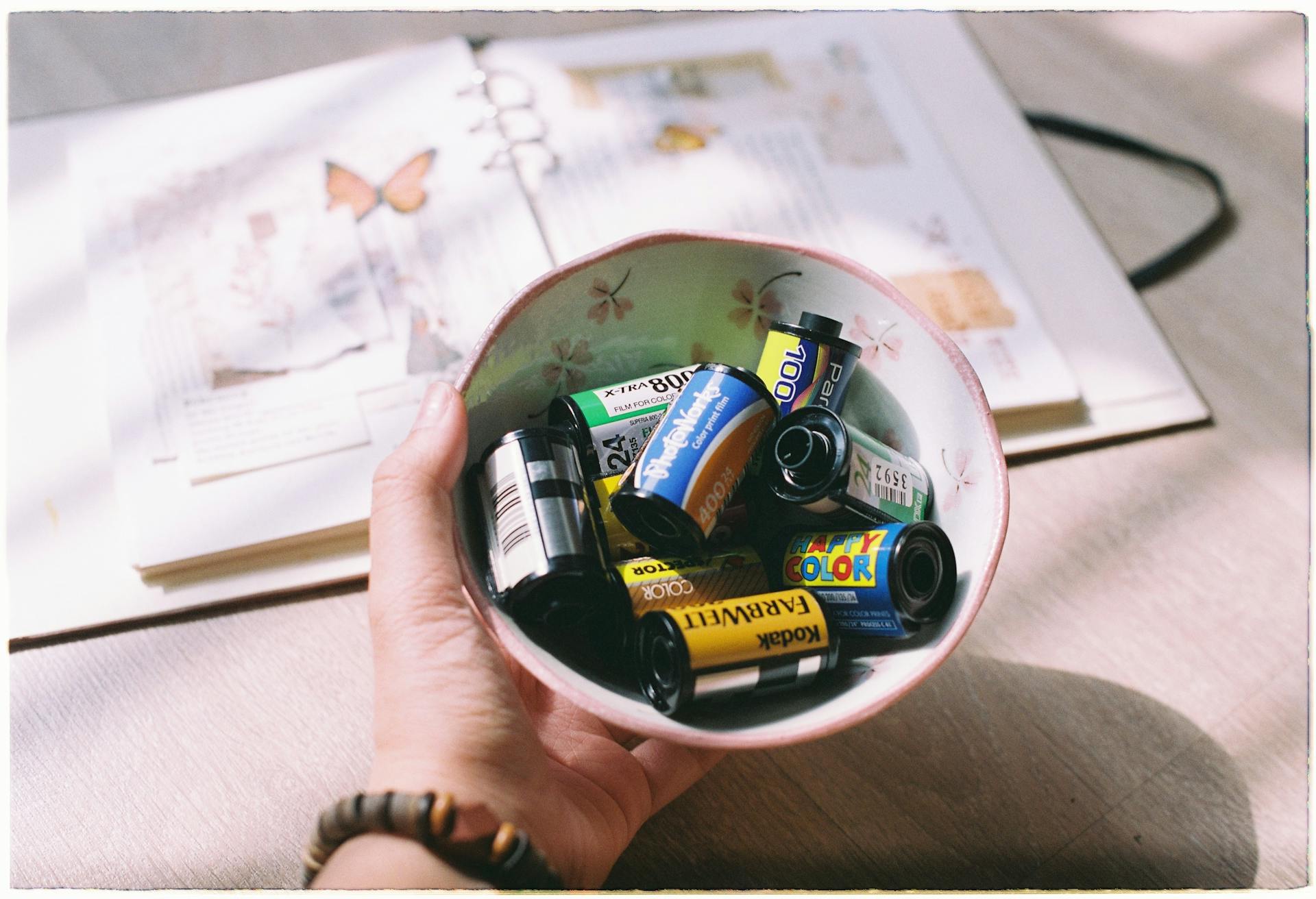 Film Rolls in Bowl