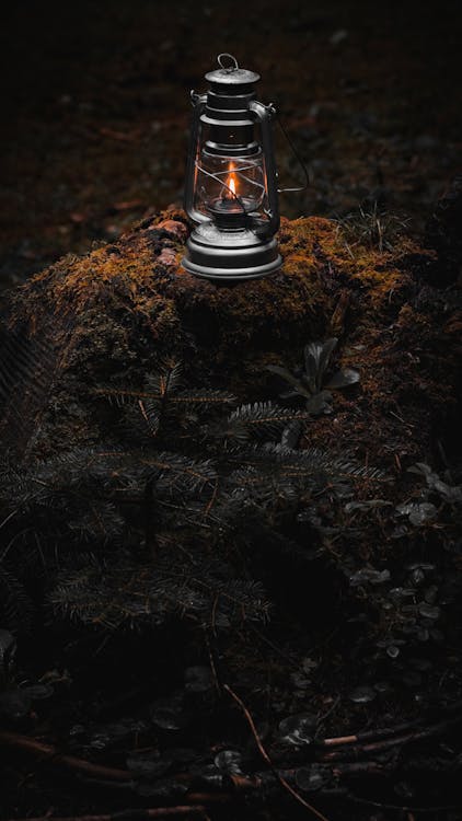 Old Lantern on Rock