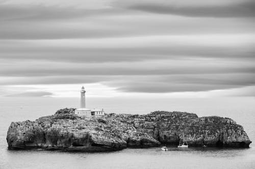 Mouro Island Lighthouse, Santander, Spain