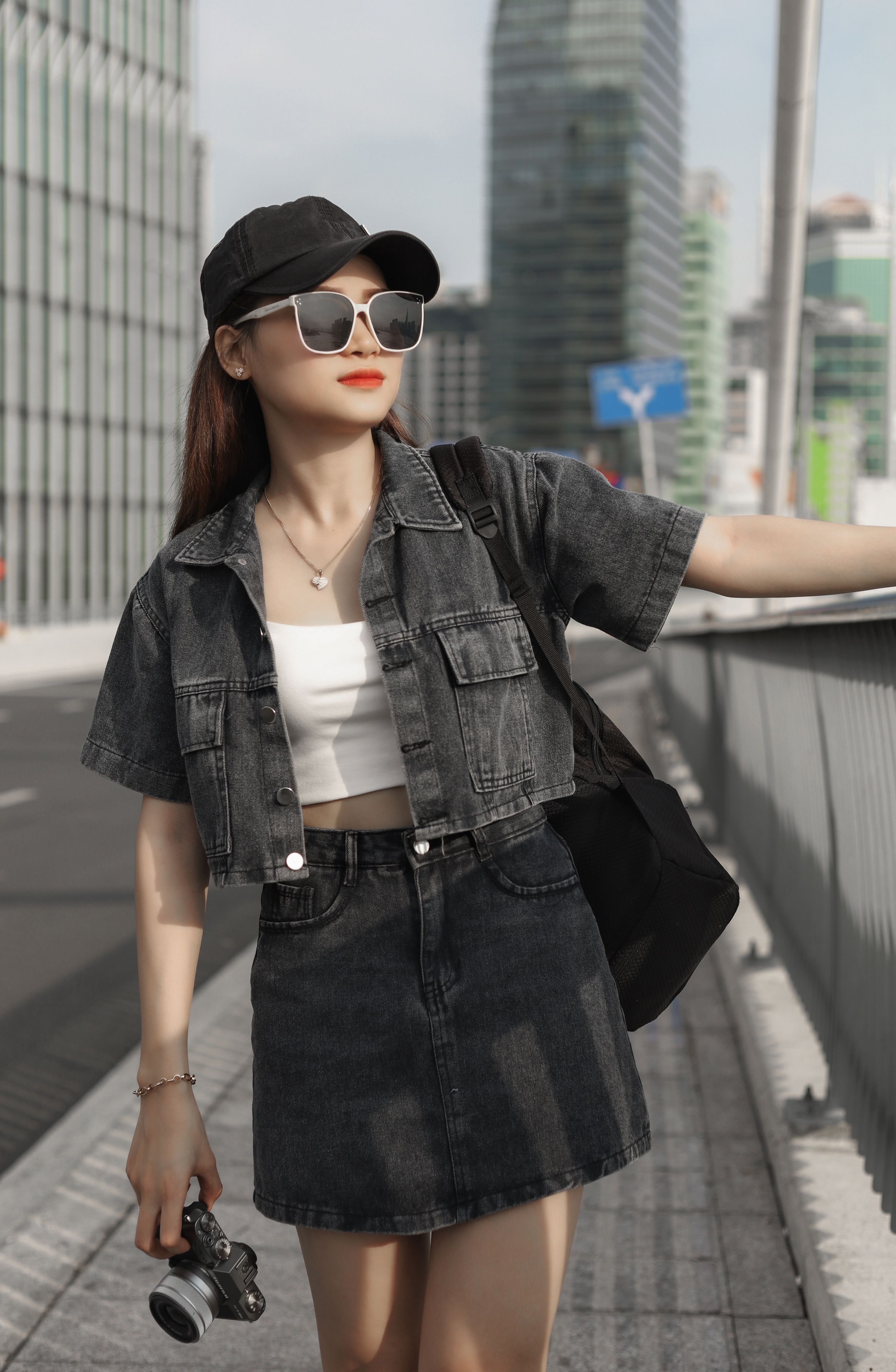 Saia Jeans Longa