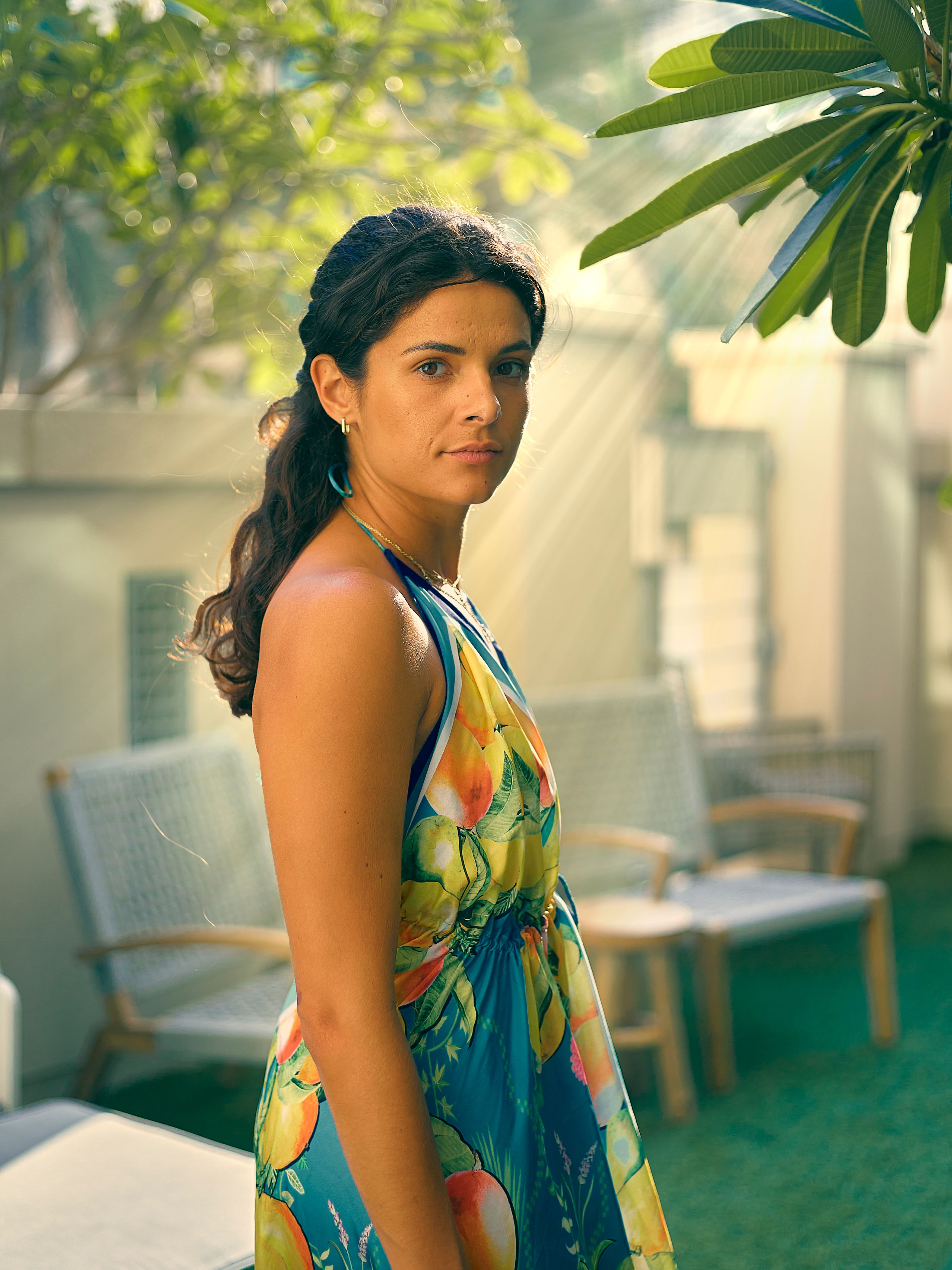 Woman Posing in a Blue Dress · Free Stock Photo