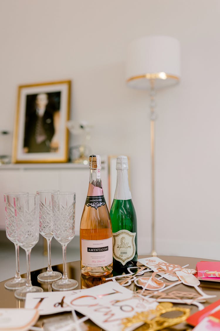 Bottle Of Wine On Table