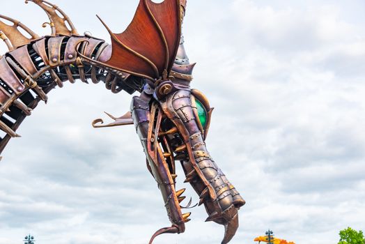 Close-up of a Dragon Figure at Disneyland, Orlando, Florida 