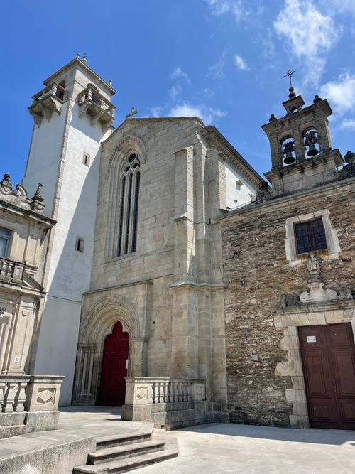 Free Historic facade of Igrexa de San Pedro in Lugo, a beautiful example of Spanish architectural heritage. Stock Photo