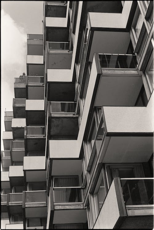 Low Angle View of a Modern Apartment Building 