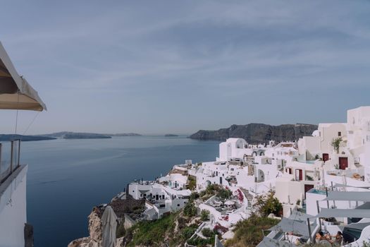 Akrotiri excavations with archaeologist — Santorini