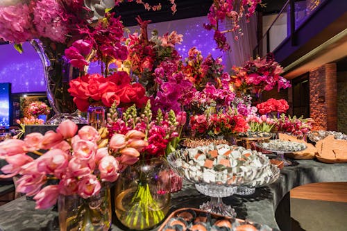 Decorations of Flowers on Table