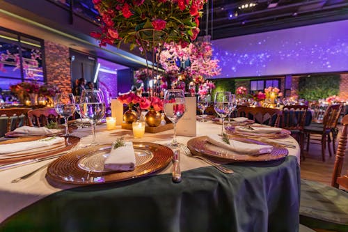 Elegant Table Setting at a Banquet