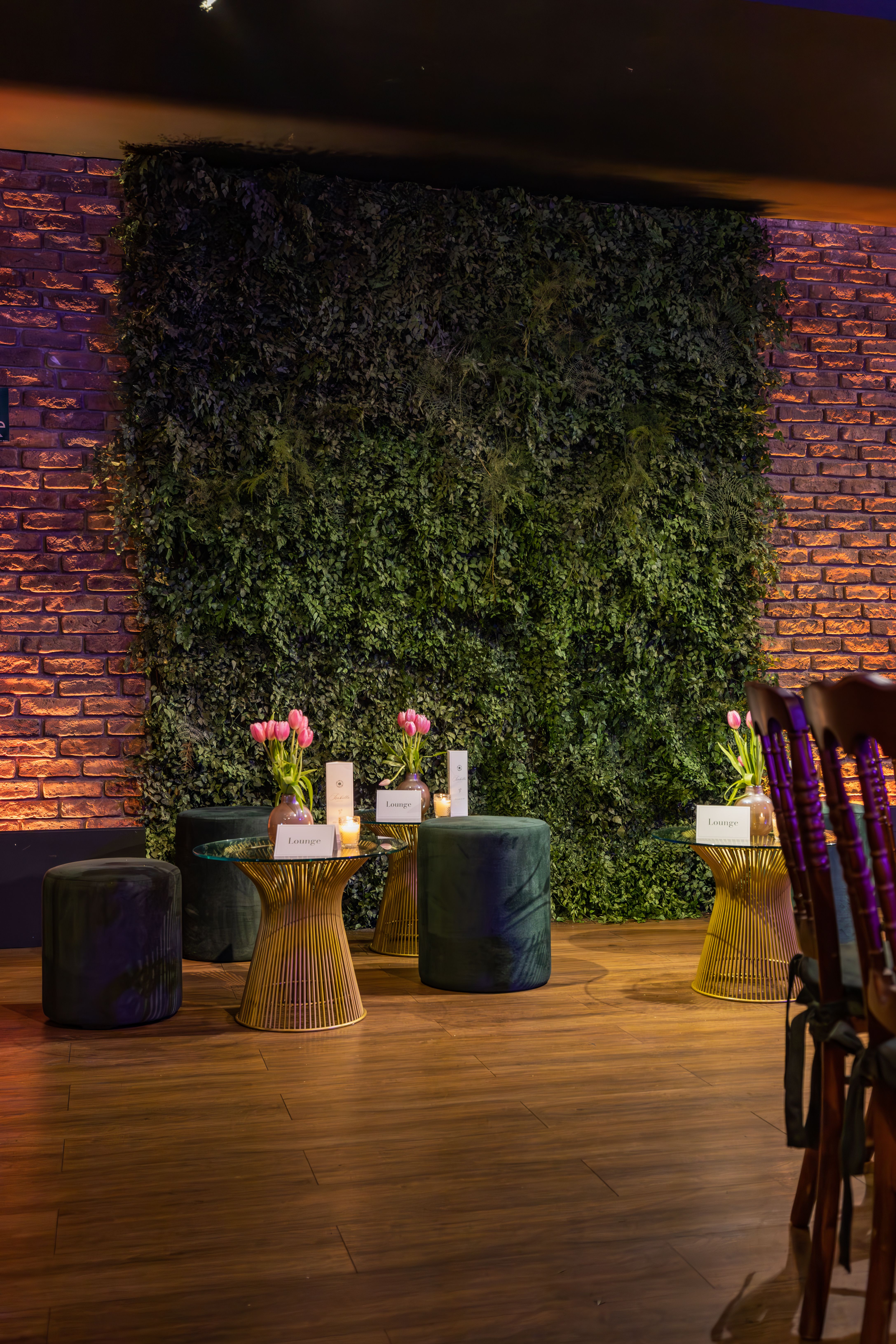 Tables and Puffs at a Lounge Area at a Banquet in an Elegant Restaurant ...