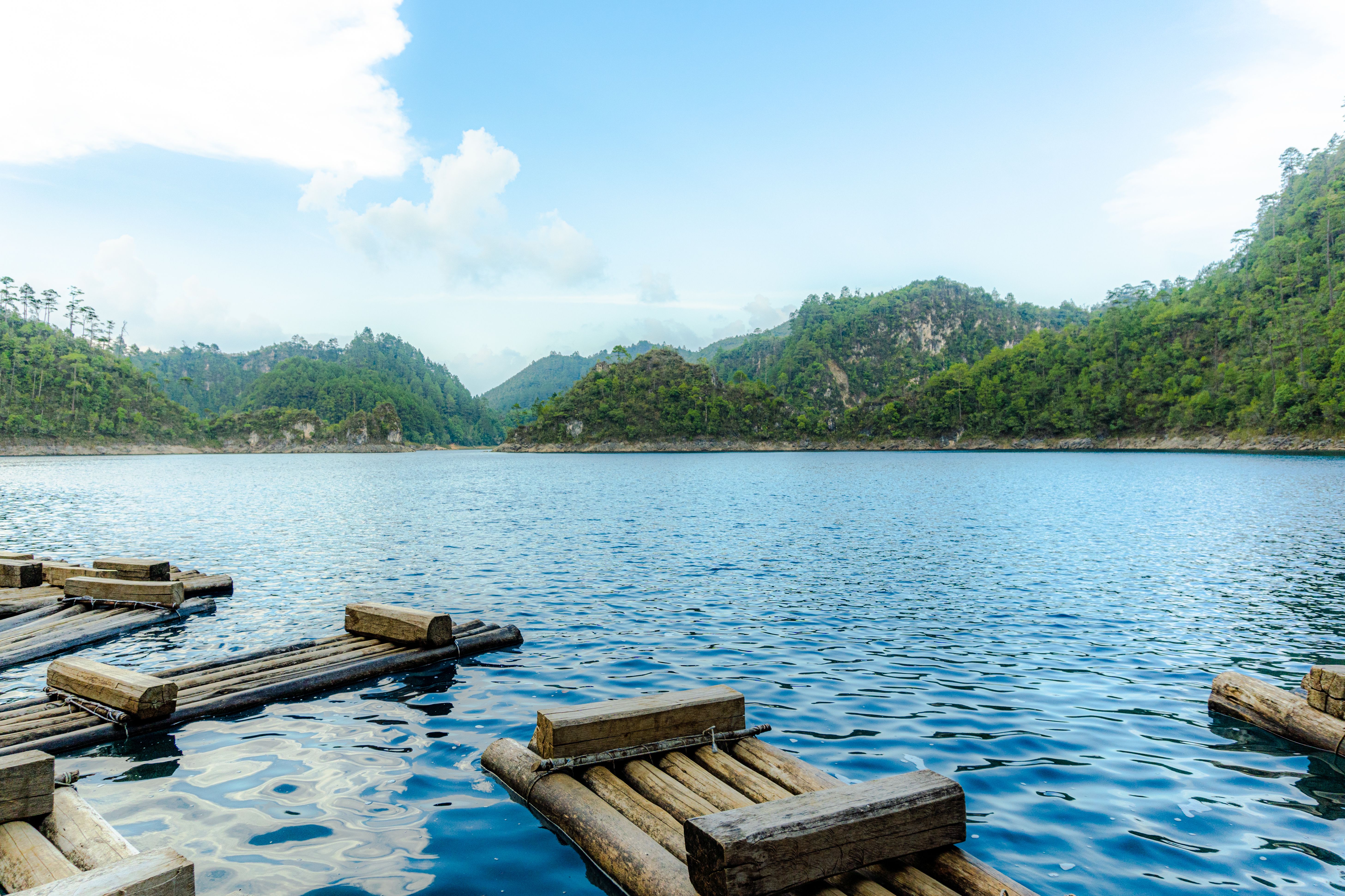 Wooden Rafts on Lake · Free Stock Photo