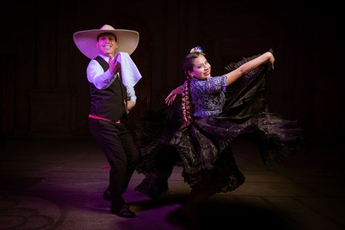 Free A vibrant dance performance featuring traditional costumes in Tacna, Peru. Stock Photo