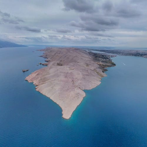 Aerial View of an Island Pag in Croatia