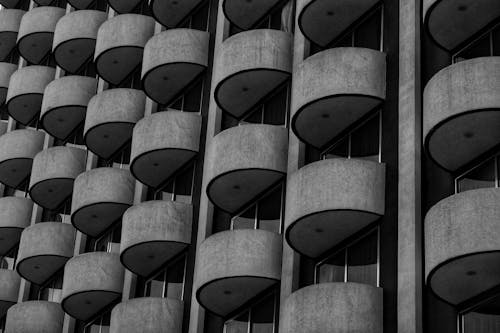 Close-up of an Apartment Block with Balconies 
