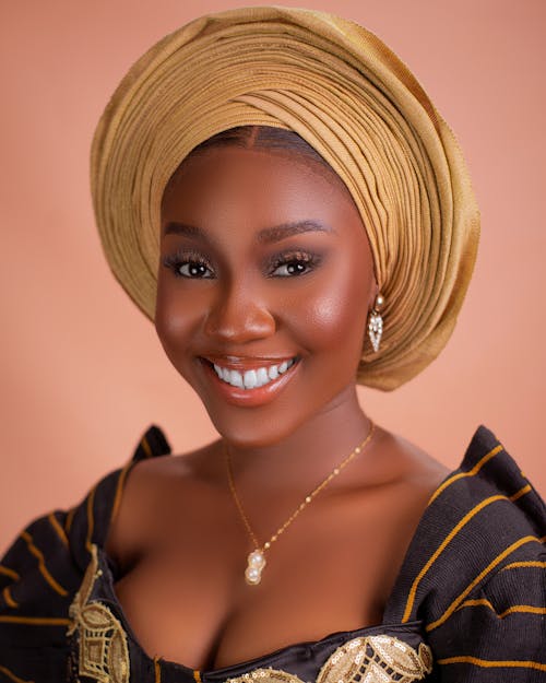 Smiling Woman Posing in Hairband