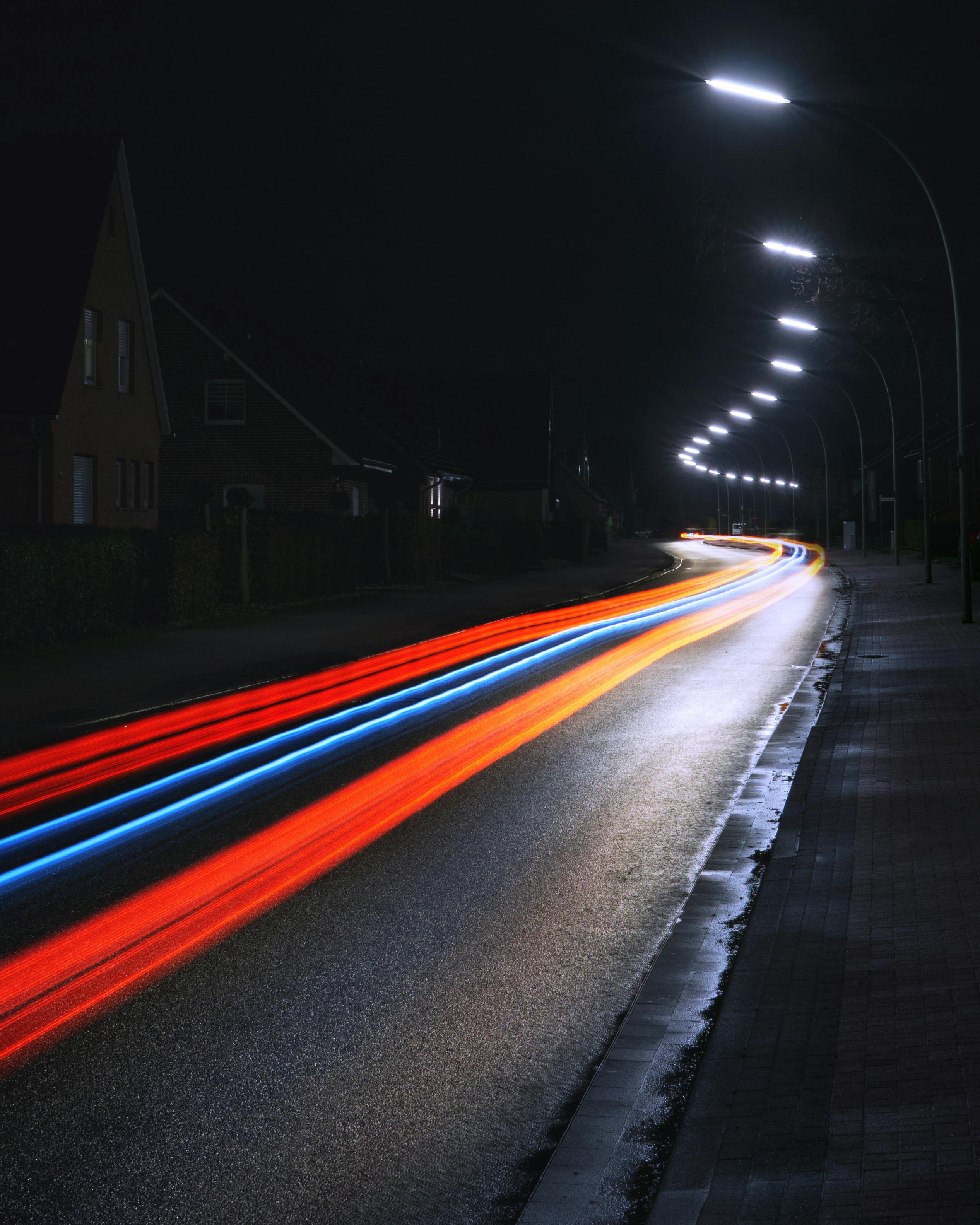 Time Lapse Photo of Road at Night