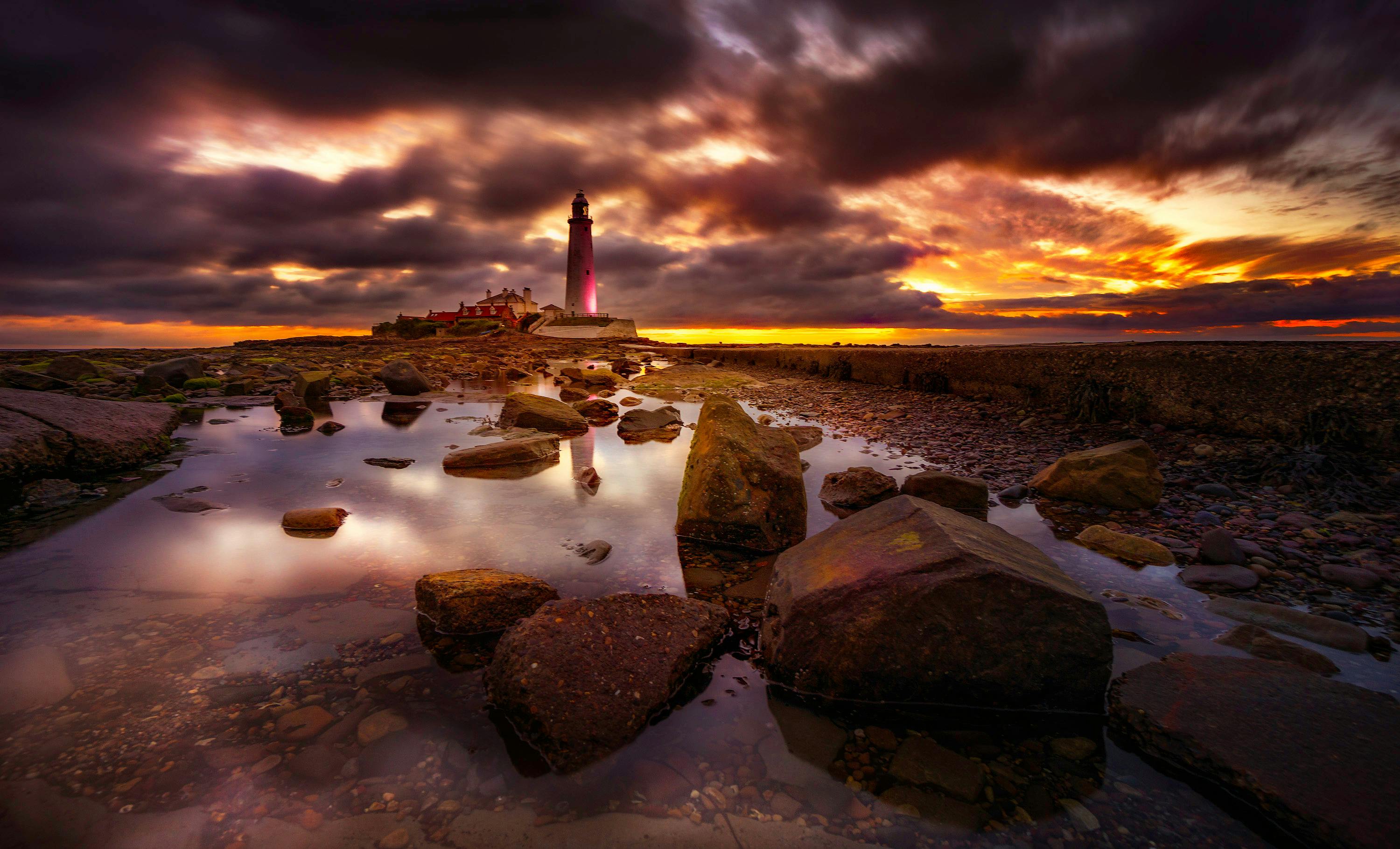 Free stock photo of lighthouse, seascape, st. marys lighthouse