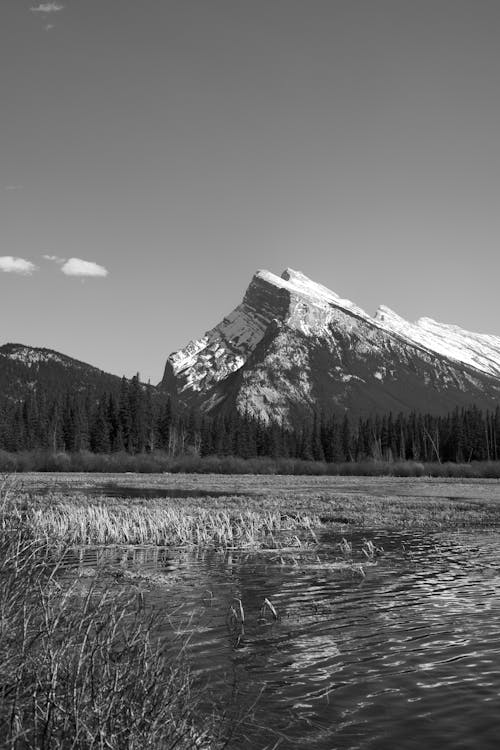 Δωρεάν στοκ φωτογραφιών με mount rundle, ασπρόμαυρο, βουνά